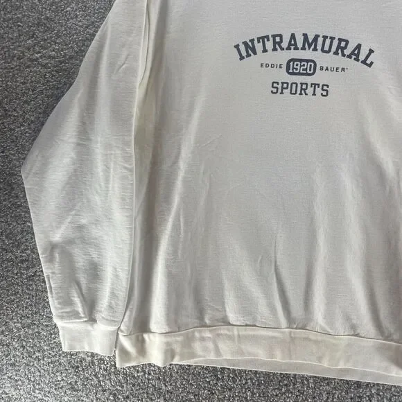 Vintage Eddie Bauer Sweater Mens Medium White Crew Neck Pullover Sweatshirt 90s - Picture 6 of 15